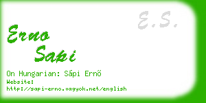 erno sapi business card