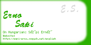 erno sapi business card